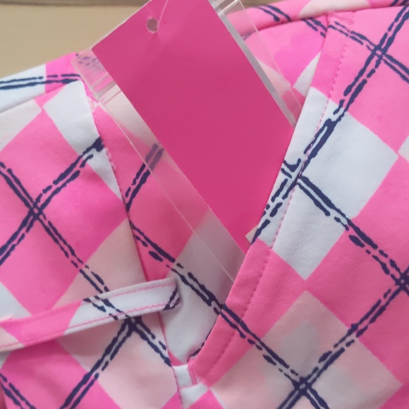 Lilly Pulitzer Fairway Performance Shorts Pink Tropics Glow & Flow Argyle - Picture 13 of 16